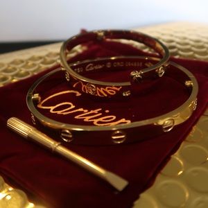 Love Bracelet Bangles Real 18kgp Large